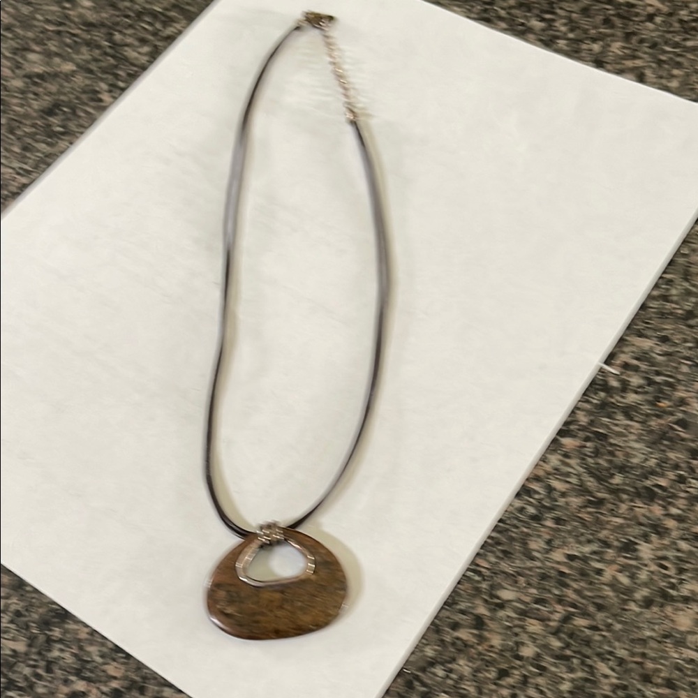 Silpada Brown Stone Necklace Minimalist Design